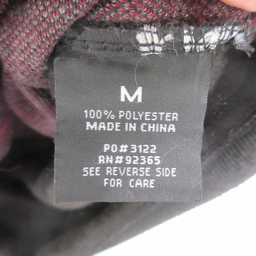 Studio by Omega Sweater M Pullover Quarter Zip Mock Neck Black Plaid Check